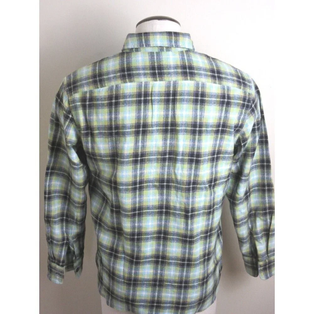 Levi's Men's The Worker Relaxed button up Plaid Shirt Green Blue Black Plaid